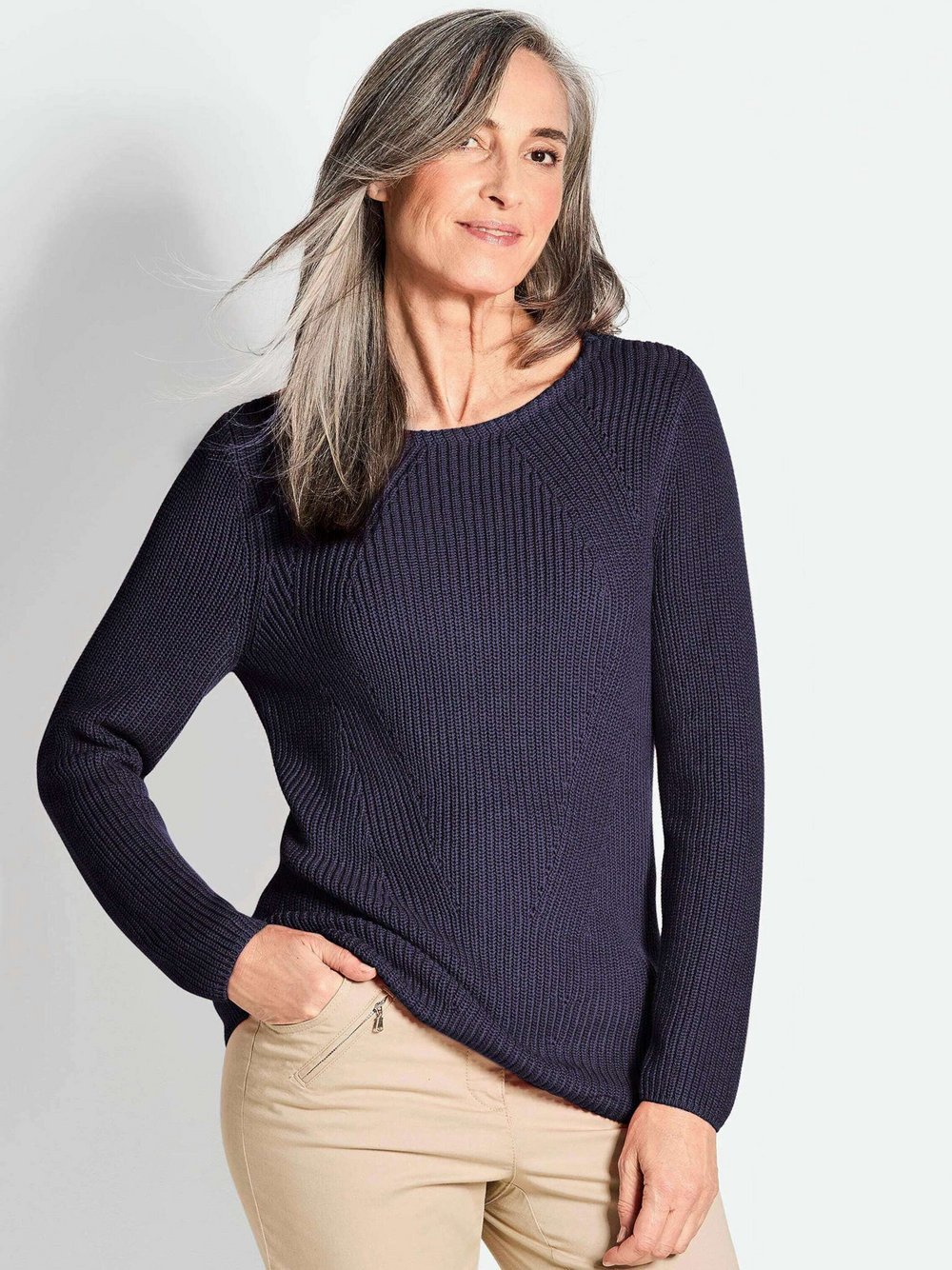 Goldner Pullover Damen Baumwolle