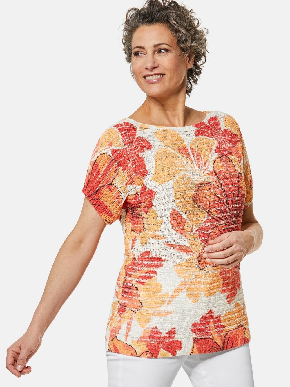 Goldner Pullover Damen bedruckt