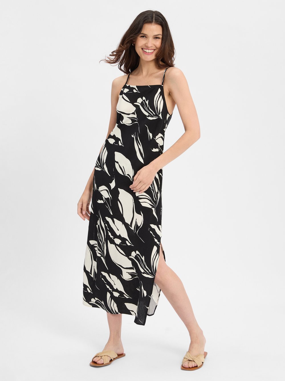 Someday Sommerkleid mit Leinen-Anteil Damen Viskose gemustert