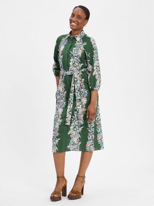 Ambiance Blusenkleid Damen Baumwolle gemustert