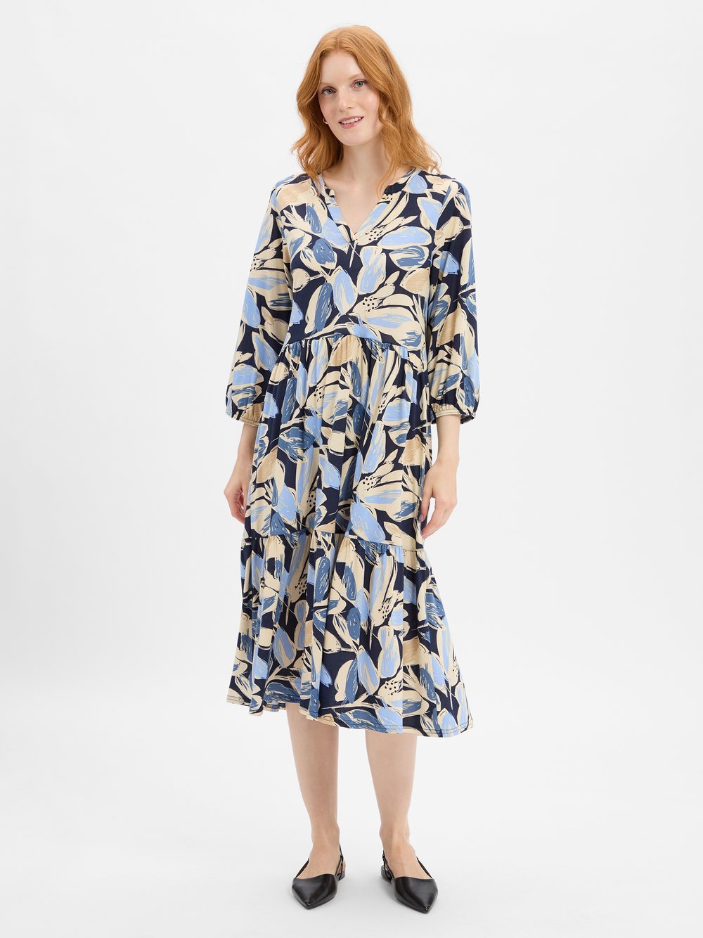 soyaconcept® Maxikleid Damen Baumwolle gemustert