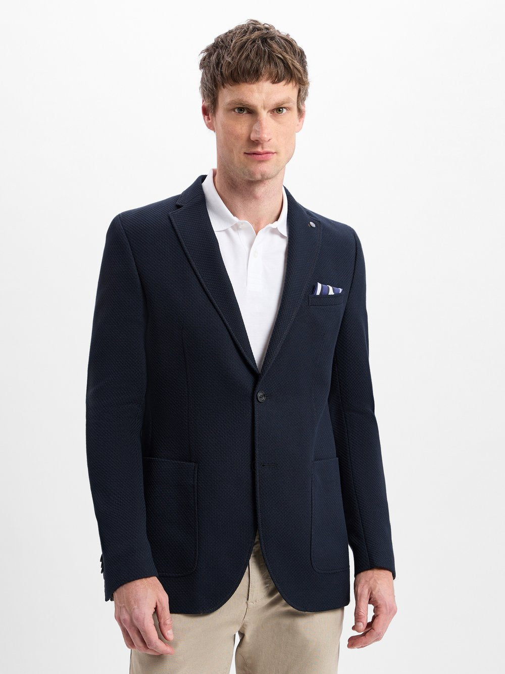 CG - CLUB of GENTS Jersey-Sakko Herren Modern Fit Baumwolle