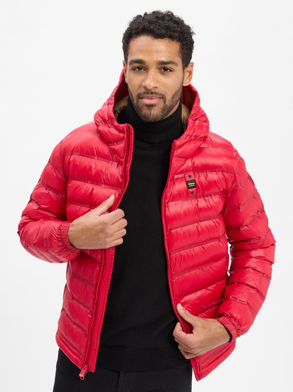 Blauer Steppjacke Herren Polyamid