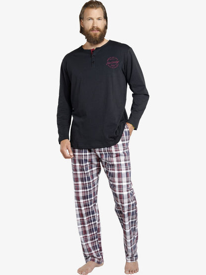 BABISTA 3 tlg. Schlafanzug Herren Baumwolle kariert