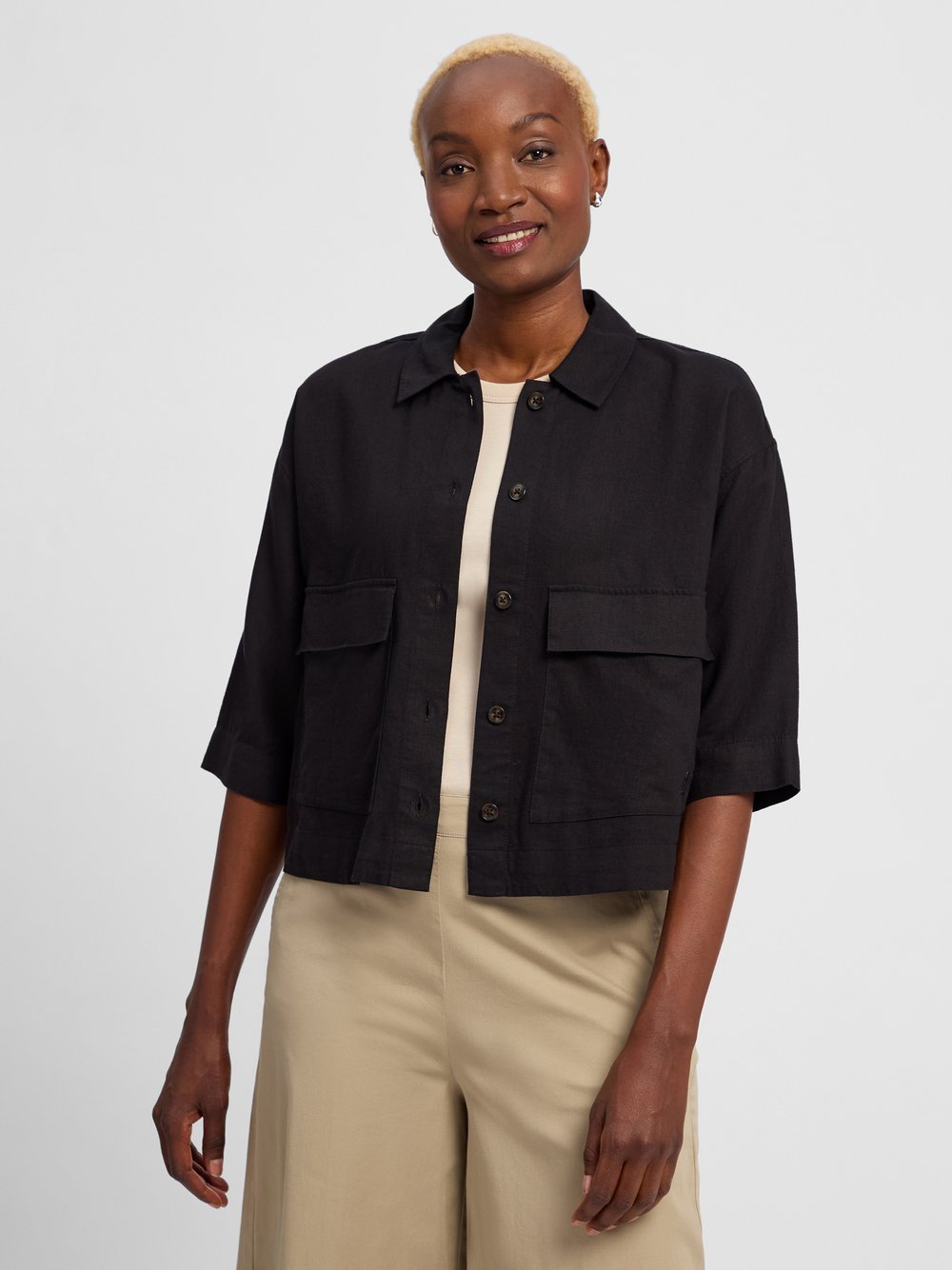 comma casual identity Kastenjacke mit Leinen-Anteil Damen