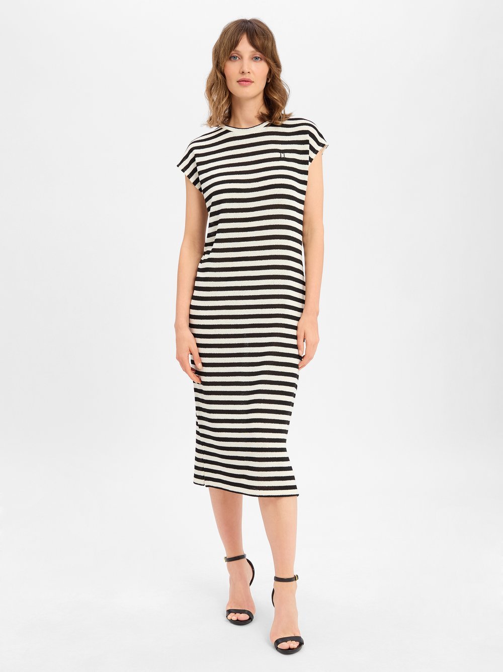 comma casual identity Strickkleid Damen Viskose gestreift