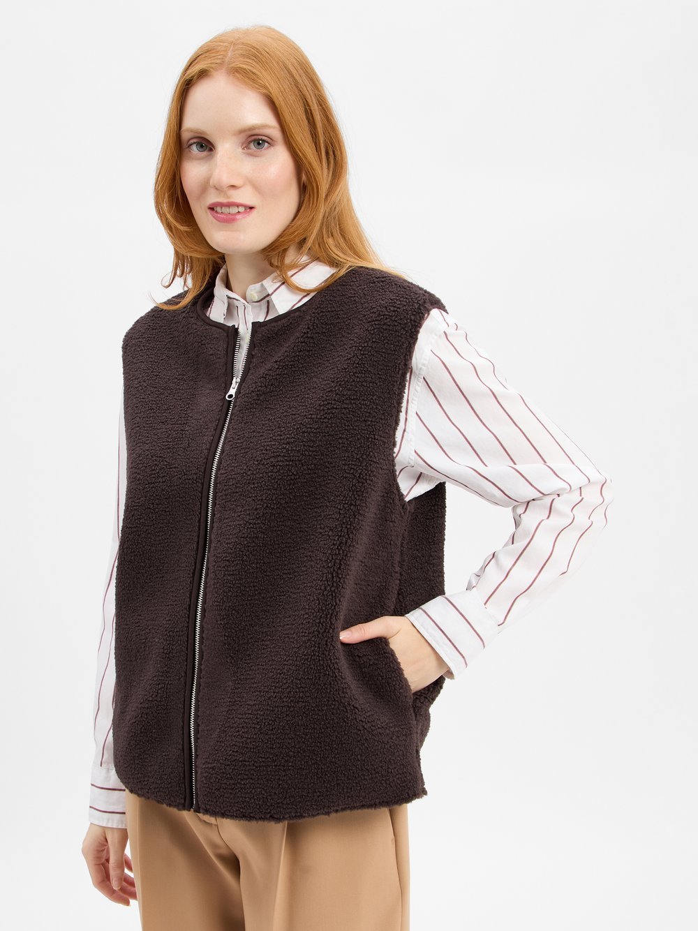 Marie Lund Teddyfell-Weste Damen