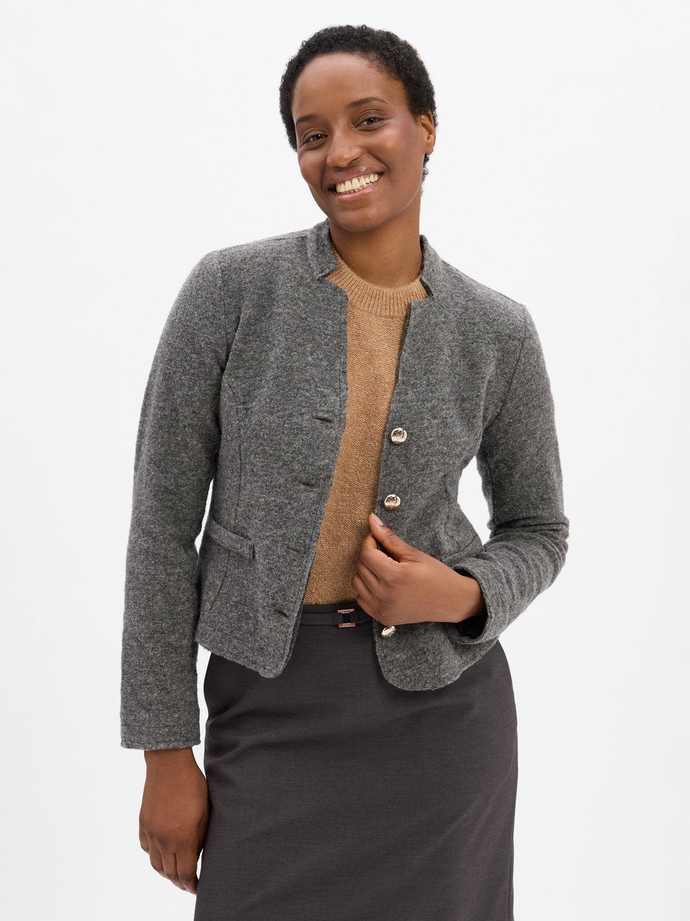 JOOP! Strick-Janker mit Woll-Anteil Damen Wolle meliert