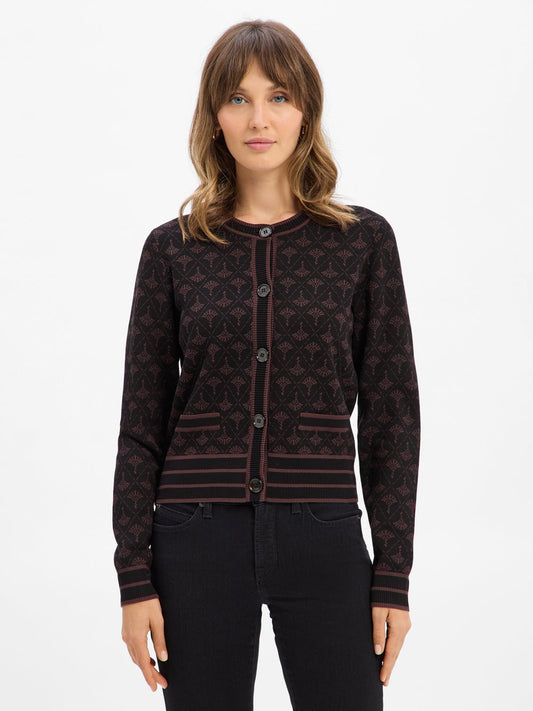 JOOP! Strickjacke Damen Feinstrick gemustert