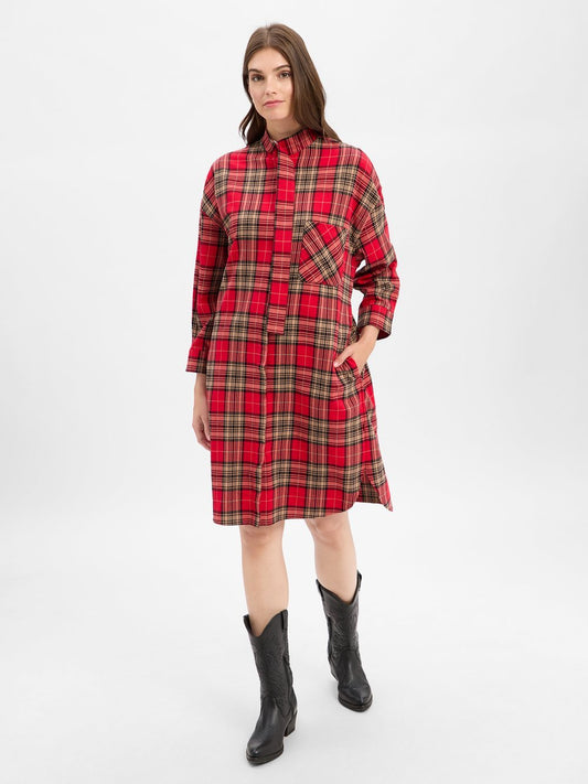 Joop Jeans Blusenkleid Damen Baumwolle gemustert