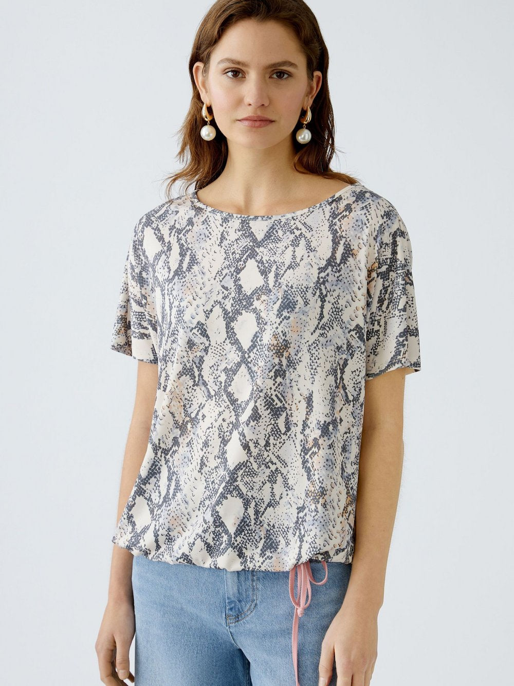 Oui T-Shirt Damen gemustert