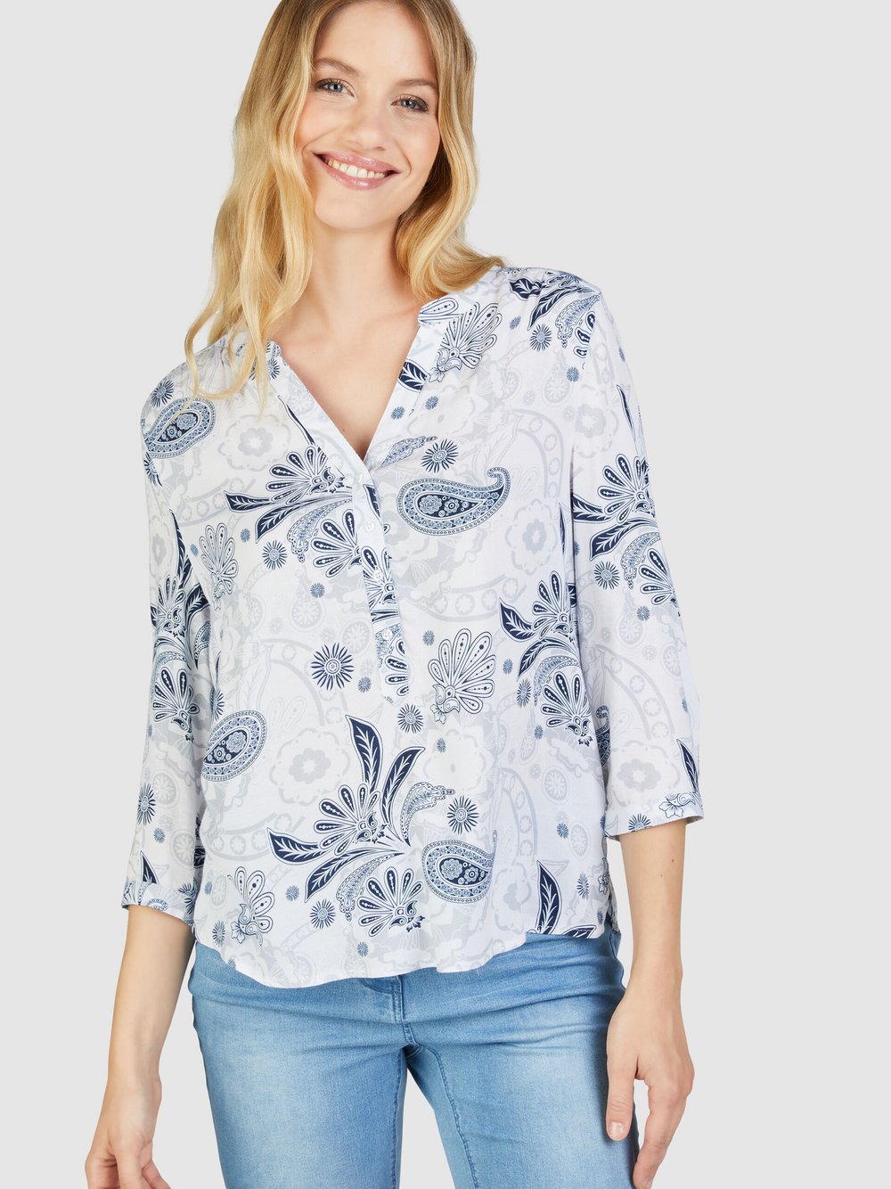 Navigazione Tunika Damen Viskose gemustert