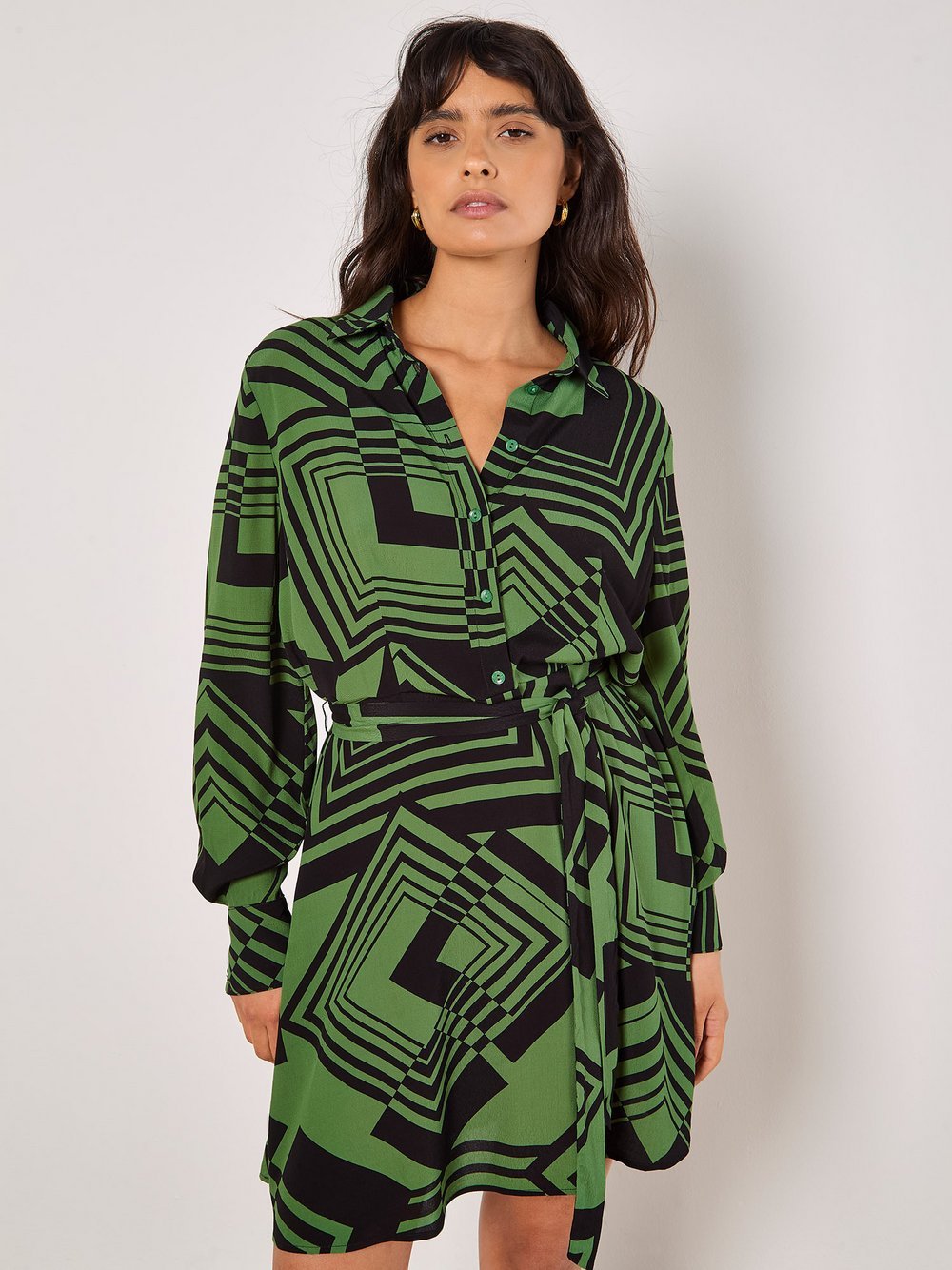 Apricot Minikleid Damen Viskose gemustert