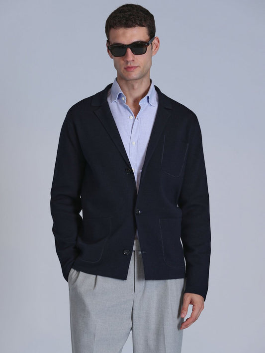 Lufian Strickjacke Herren Wolle meliert