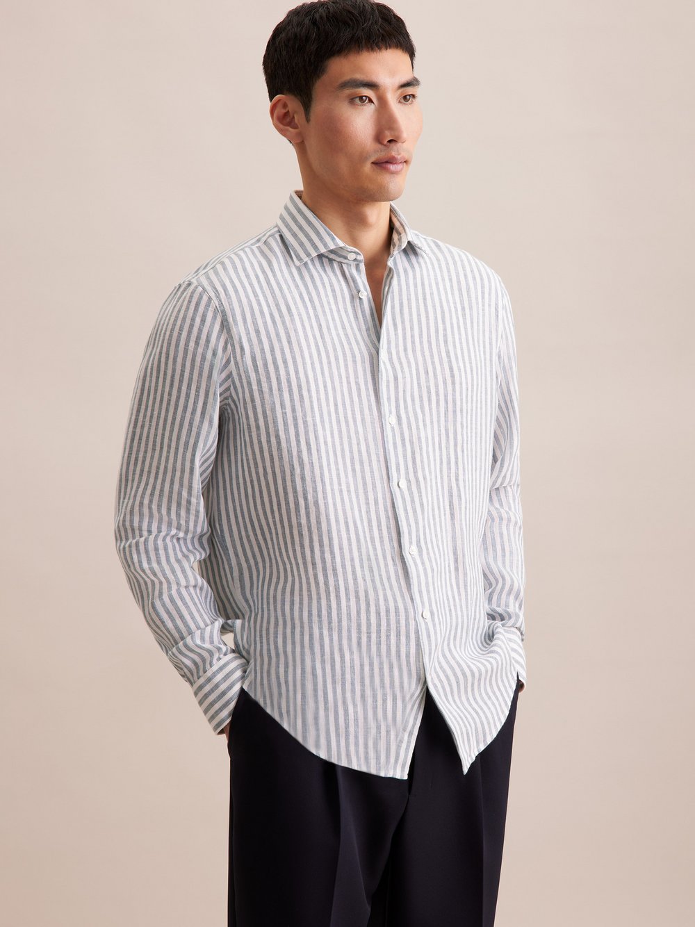 Seidensticker Business Hemd Herren Super Slim Fit Baumwolle gestreift