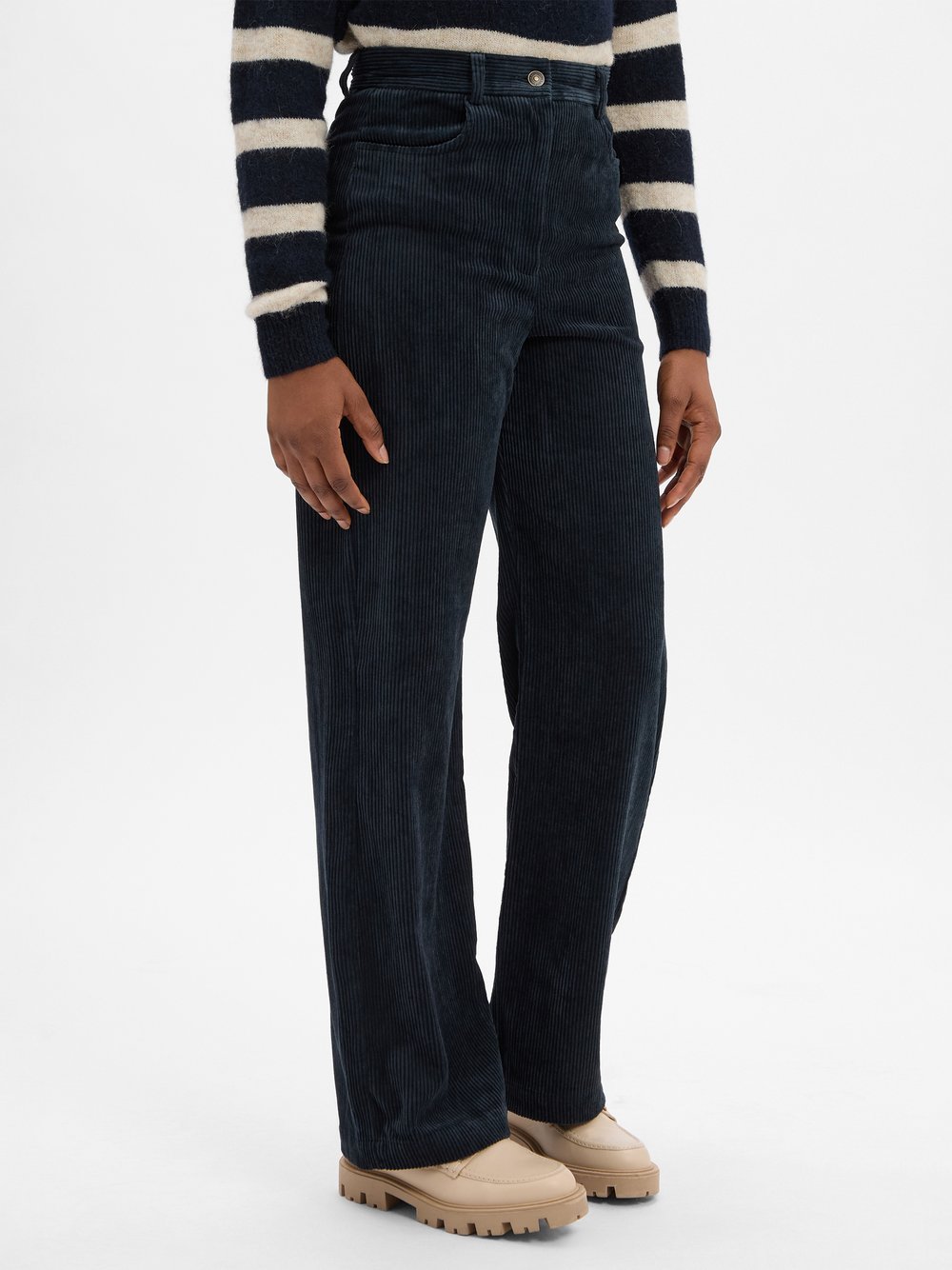 Marie Lund Cordhose Damen strukturiert