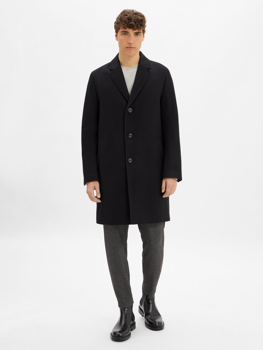 HUGO Wollmantel Herren Schurwolle