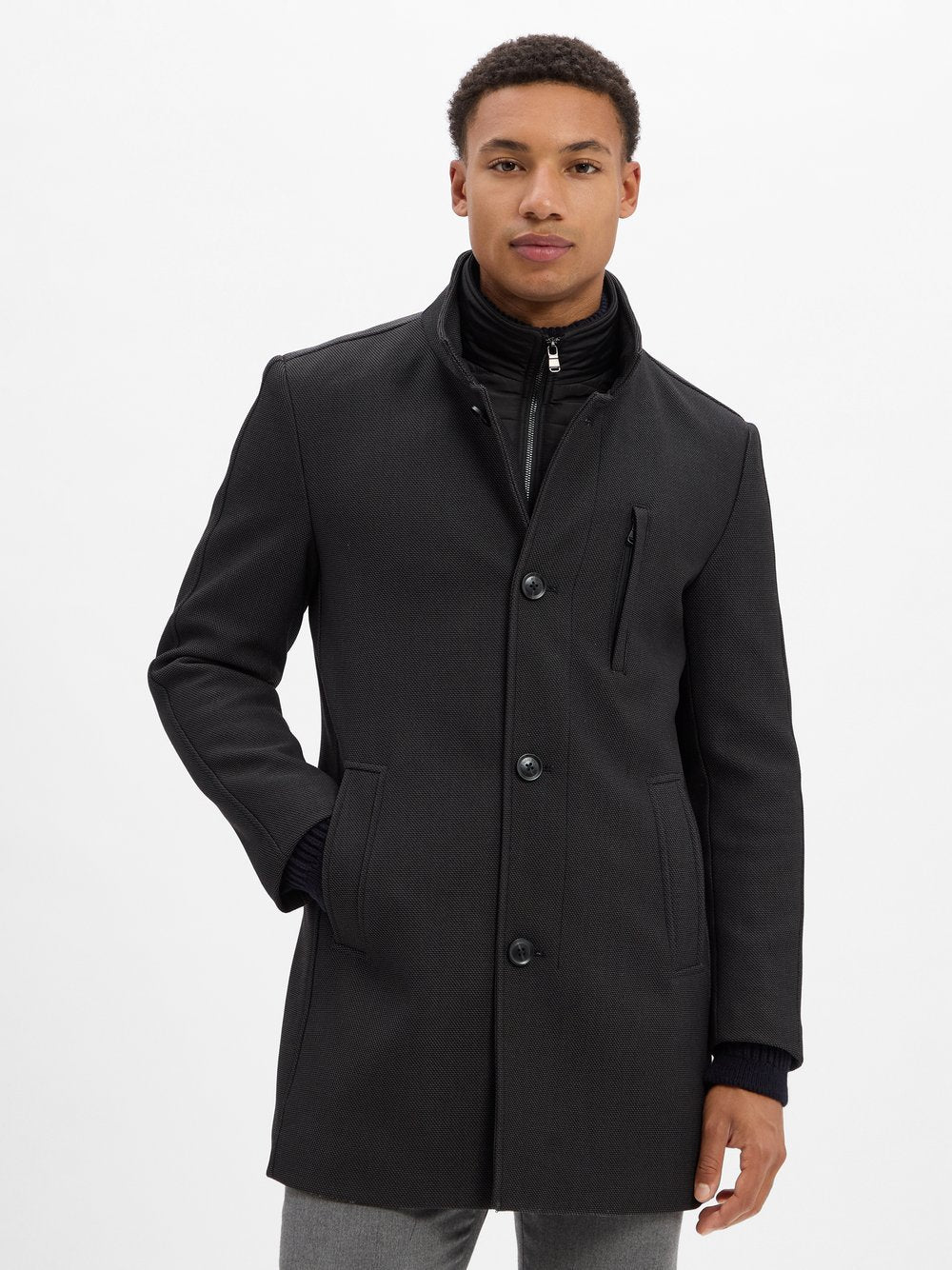 Finshley & Harding Kurzmantel Herren strukturiert