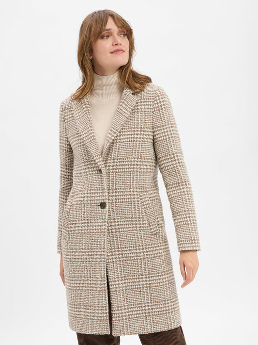 Marie Lund Mantel Damen kariert