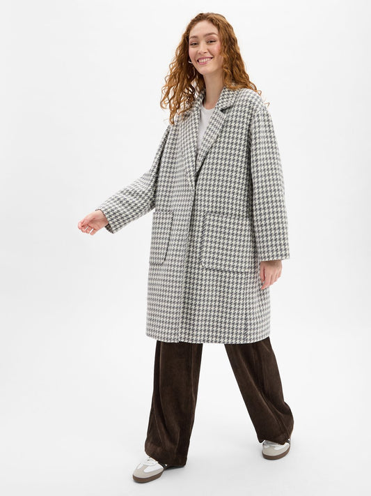 Marie Lund Mantel mit Wollanteil Damen gemustert