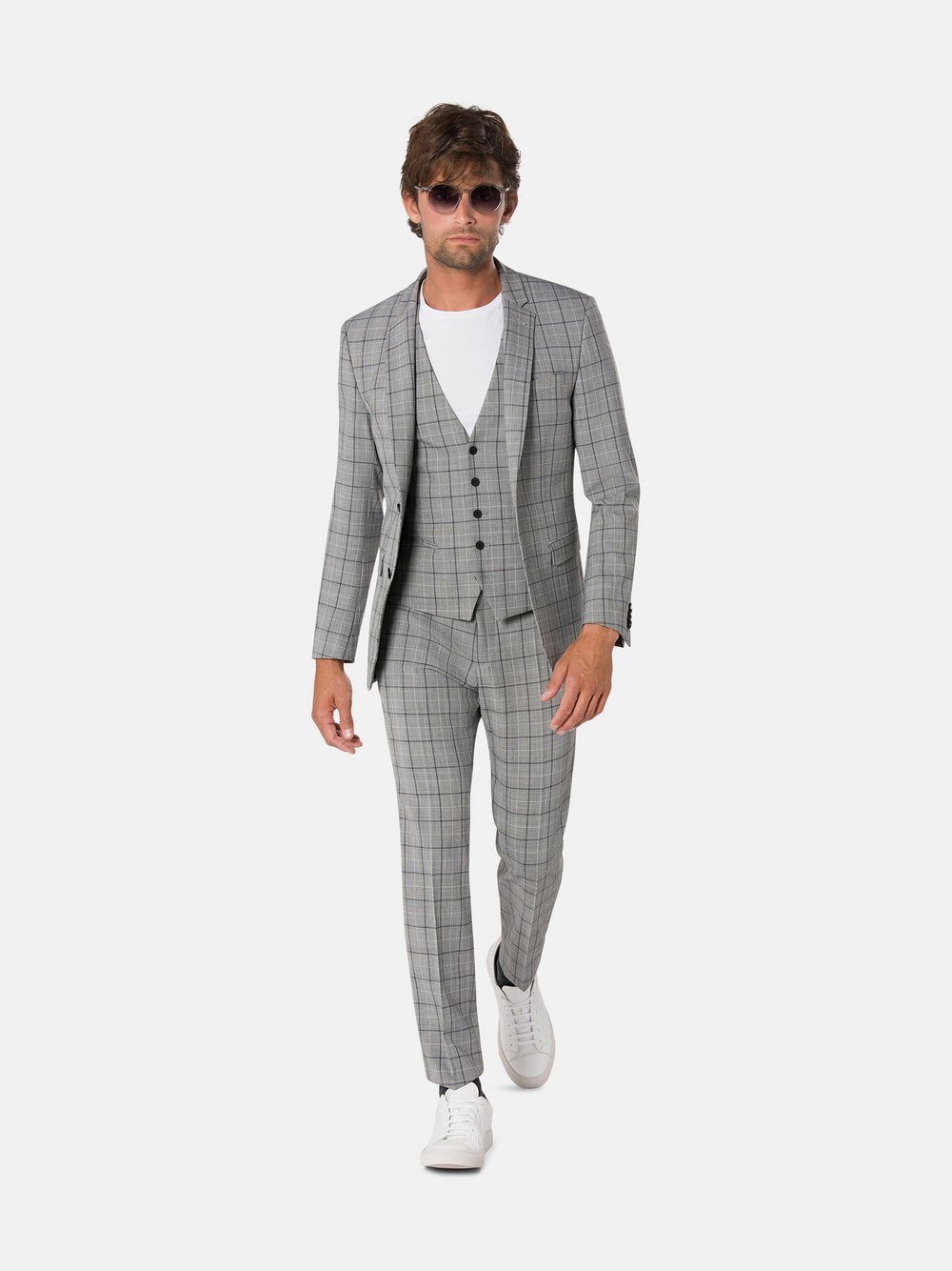 Benvenuto Anzug Herren Slim Fit kariert