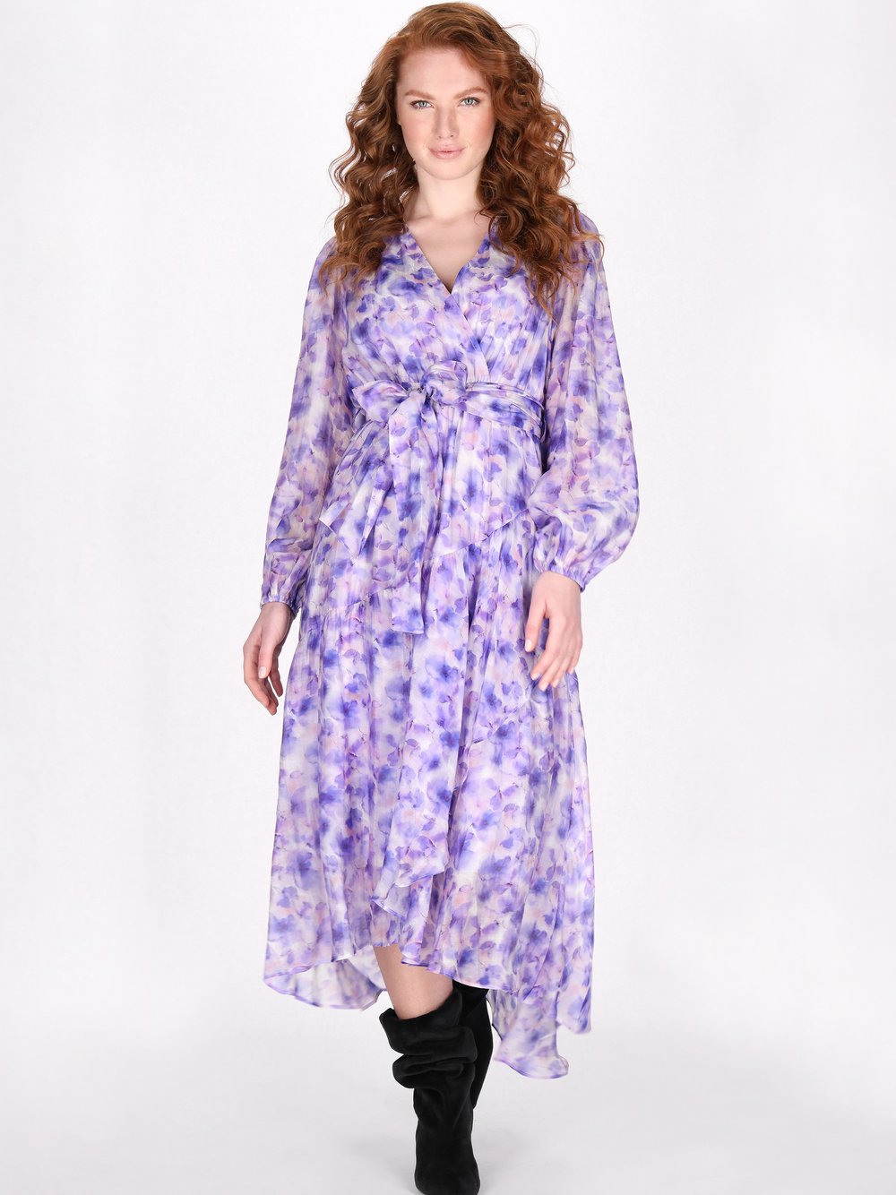 Dreimaster Kleid Damen Viskose bedruckt