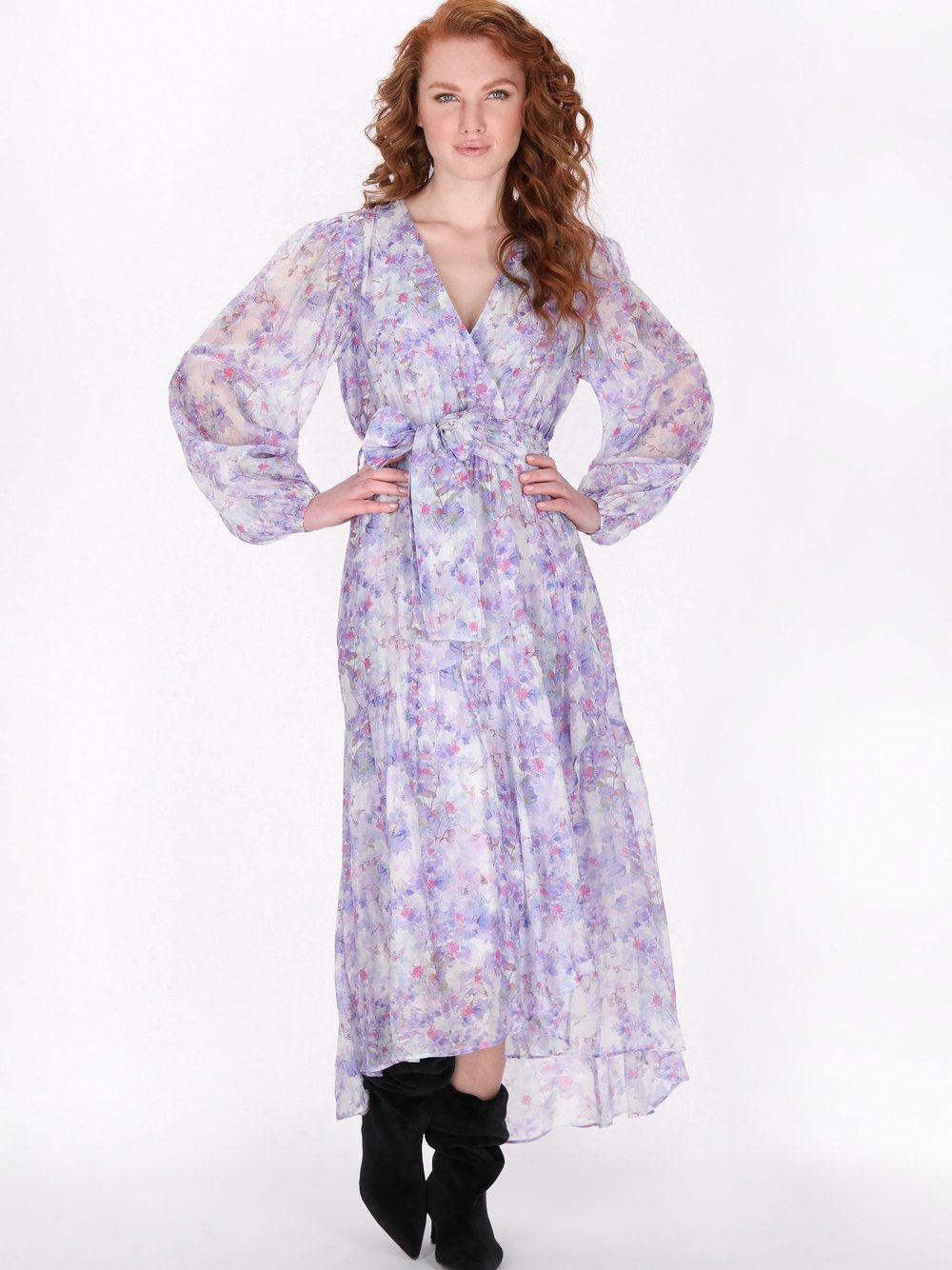 Dreimaster Kleid Damen Viskose bedruckt