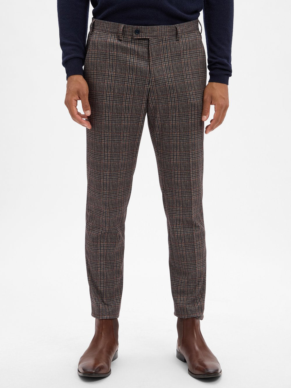 Finshley & Harding London Baukasten-Hose Herren Slim Fit kariert