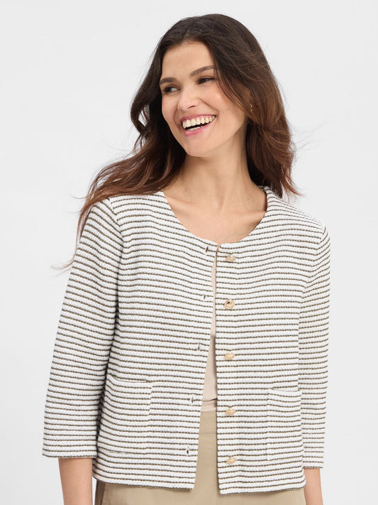 More & More Strickblazer Damen Feinstrick gestreift
