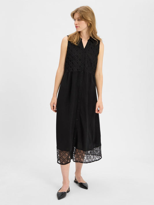 More & More Blusenkleid mit Leinen-Anteil Damen Viskose