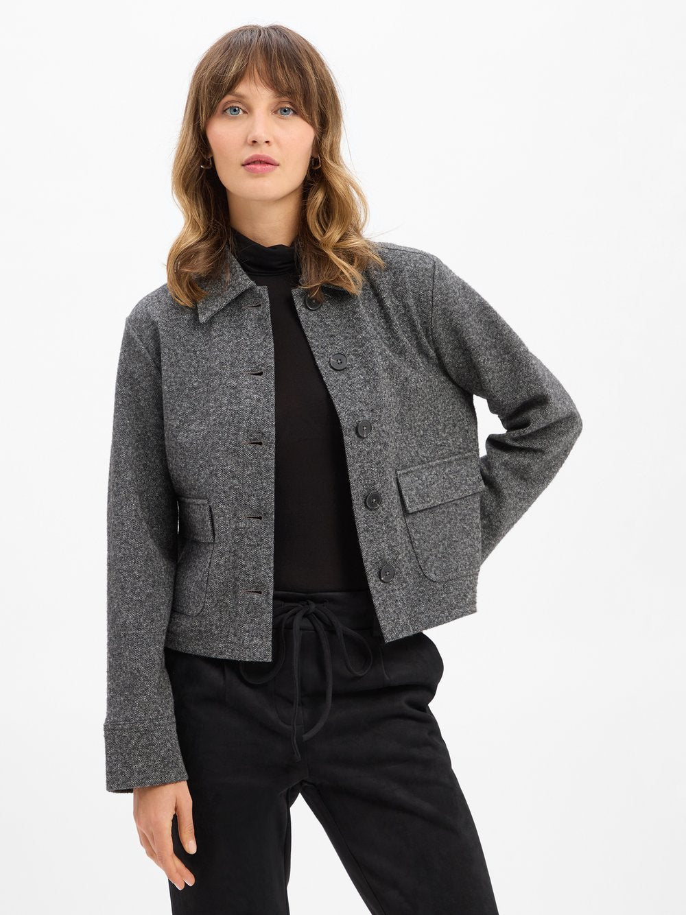 Marc O'Polo Blazer-Jacke Damen Baumwolle meliert