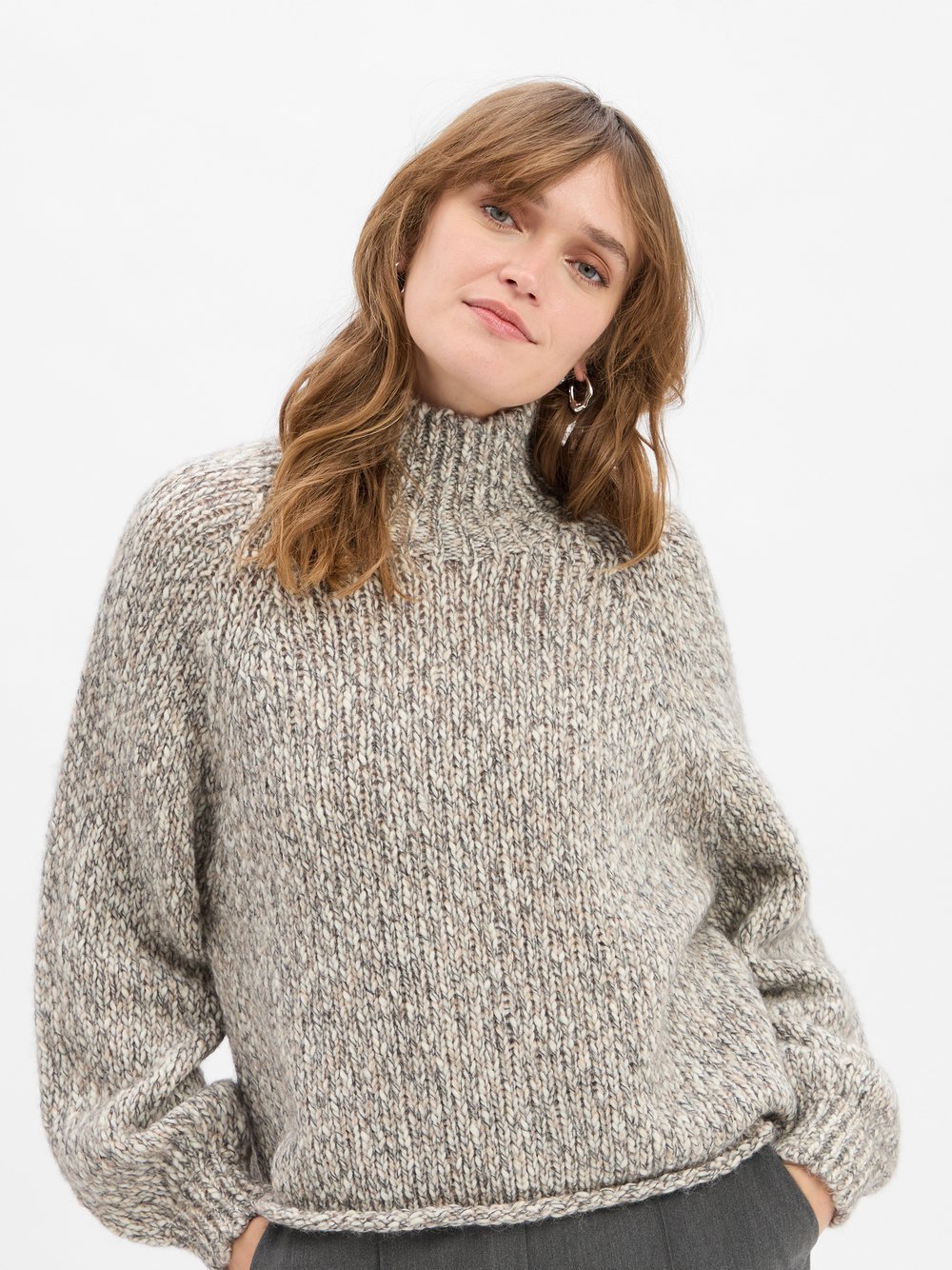 Drykorn Strickpullover mit Alpaka-Anteil Damen Wolle meliert