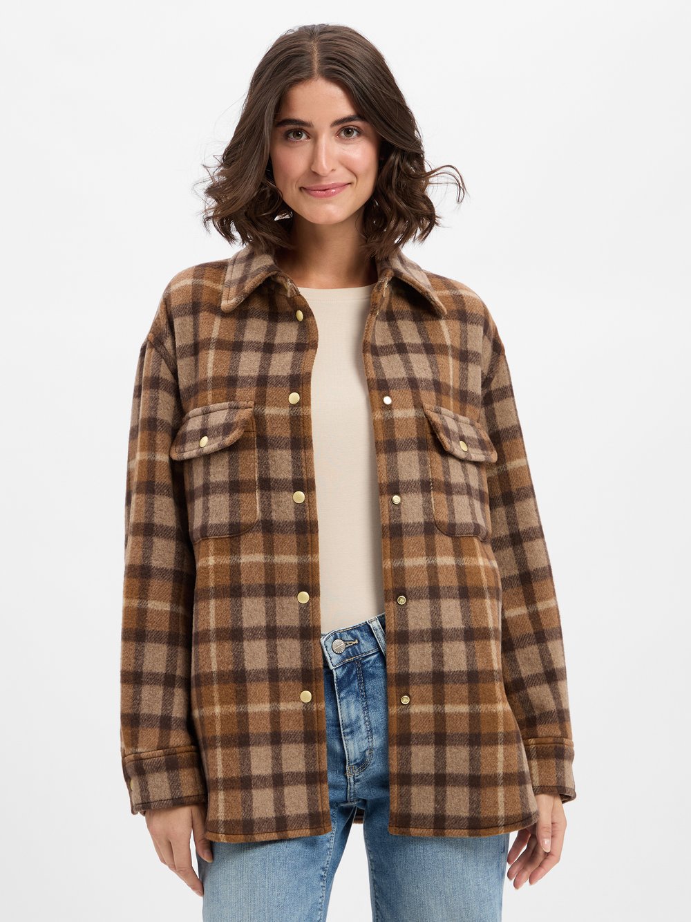 Marc O'Polo Wolljacke Damen Wolle kariert