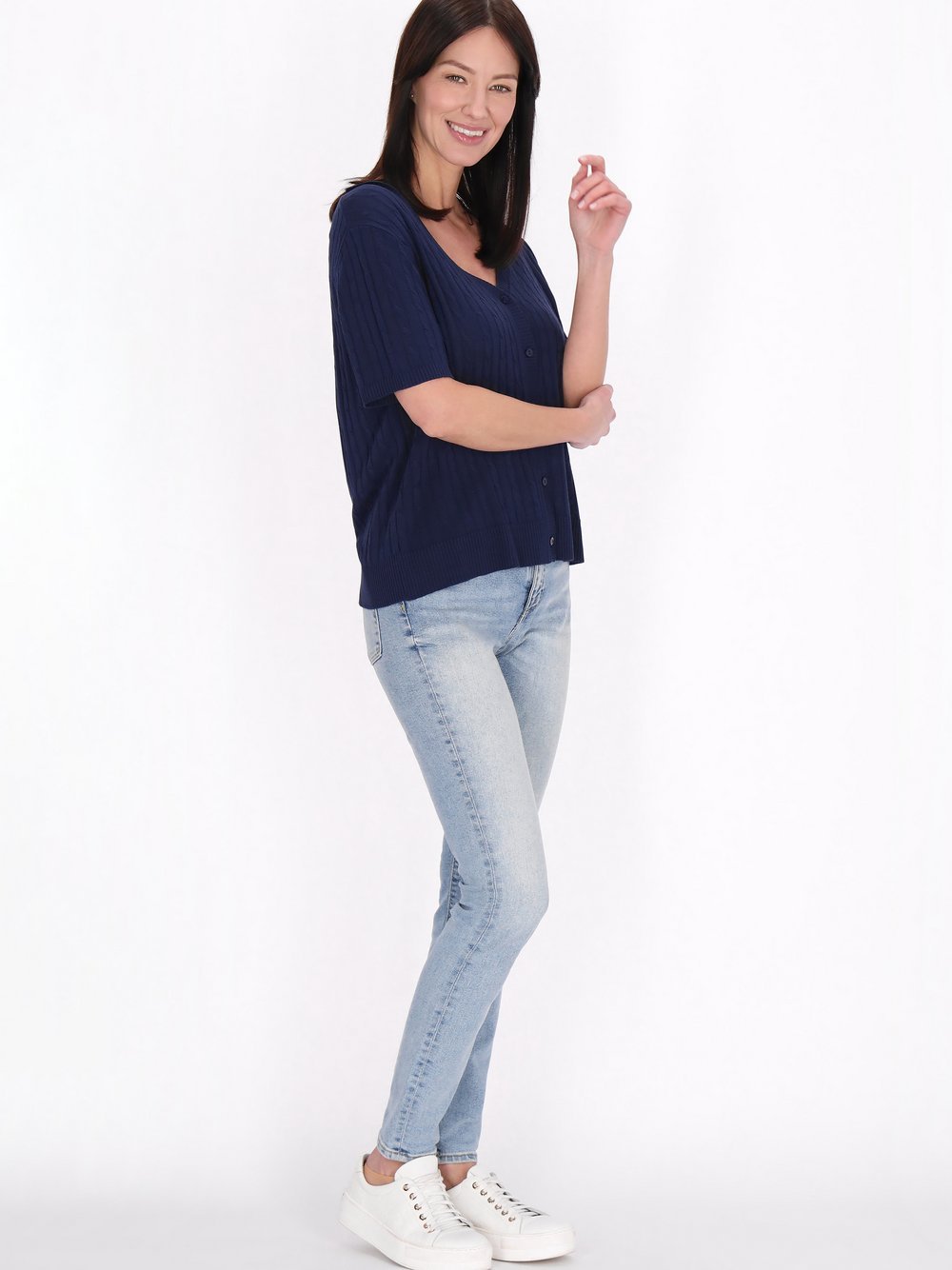 Usha Strickjacke Damen Viskose gemustert