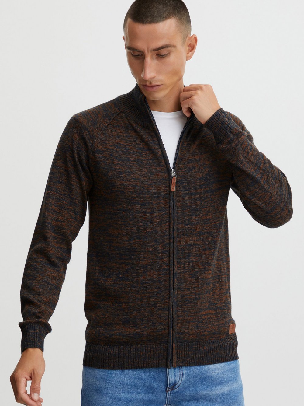 BLEND Cardigan Herren Baumwolle gemustert