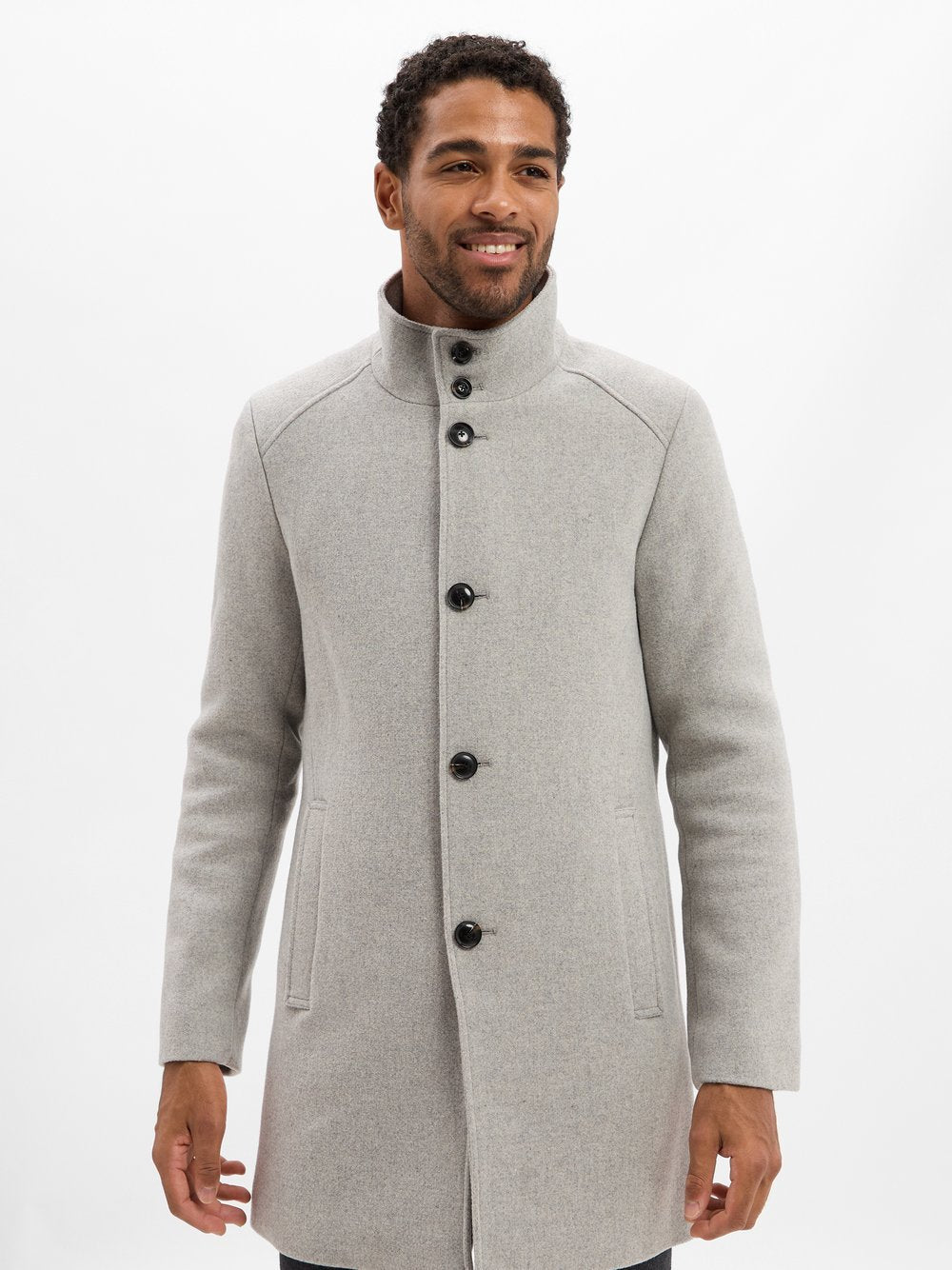 Finshley & Harding Mantel mit Wollanteil Herren Wolle meliert