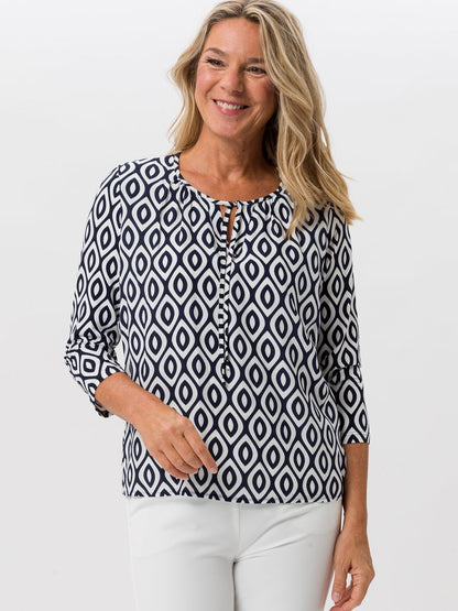 Frank Walder Blusenshirt Damen Viskose gemustert