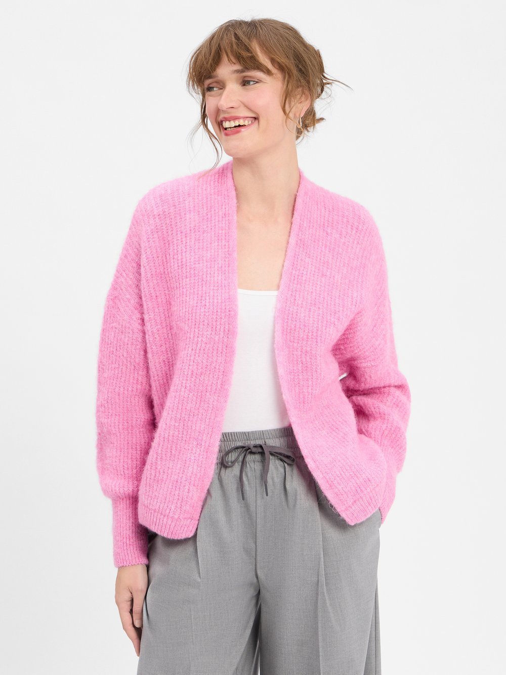 american vintage Strickhülle mit Alpaka-Anteil Damen Grobstrick meliert