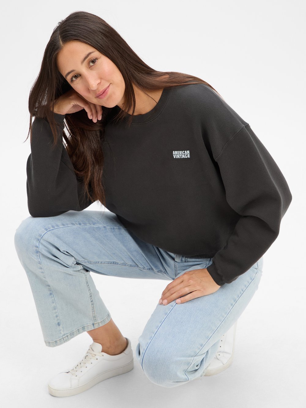 american vintage Sweatshirt Damen Baumwolle