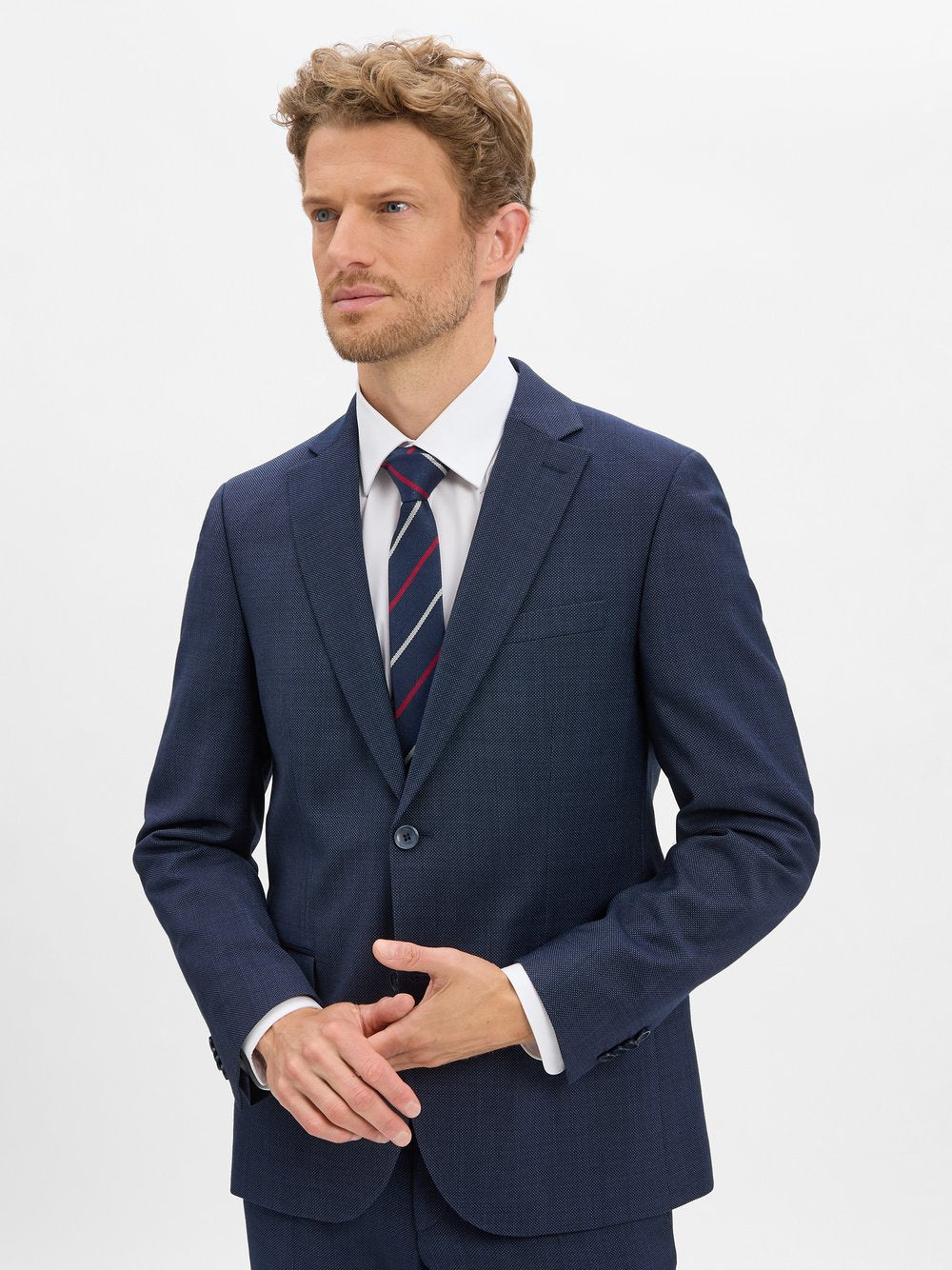 Bugatti Baukasten-Sakko Herren Regular Fit strukturiert