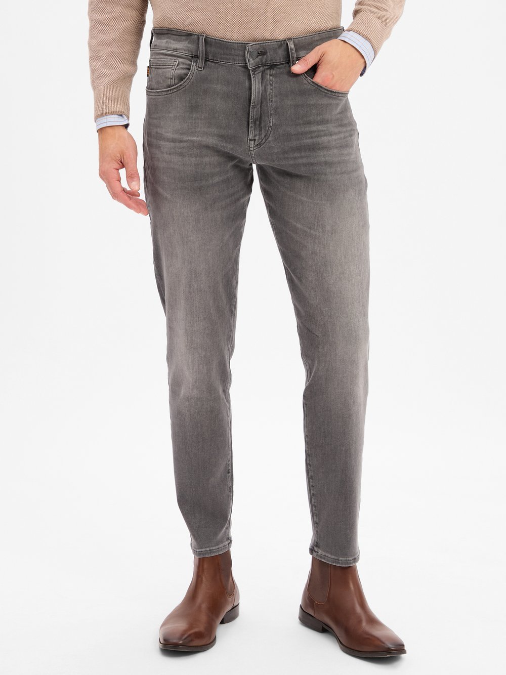 BOSS Jeans Herren Baumwolle meliert