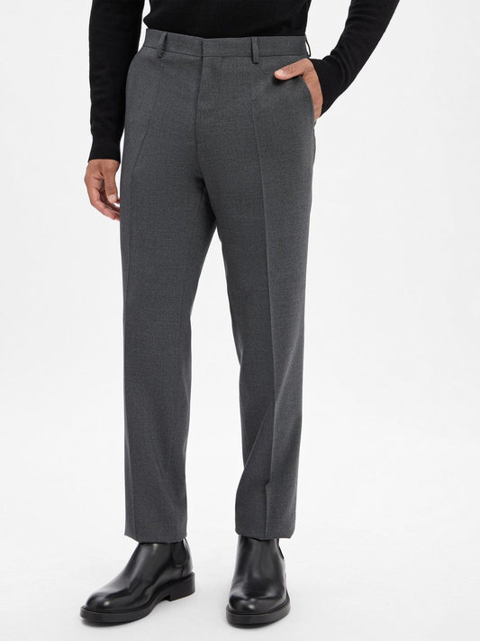 BOSS Schurwoll-Baukastenhose Herren Regular Fit Schurwolle strukturiert