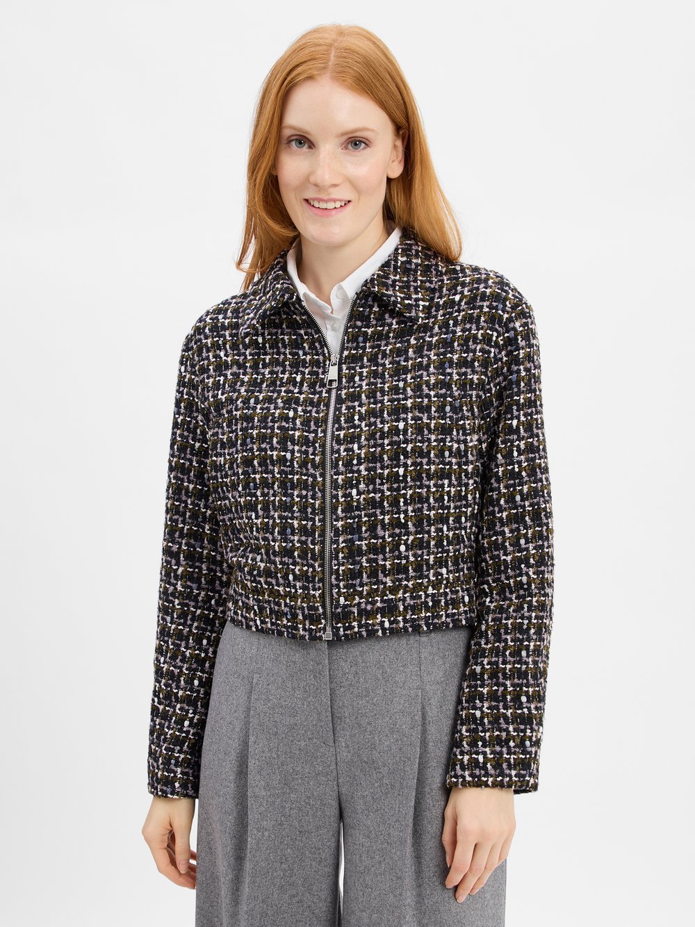 BOSS Kastenjacke Damen kariert