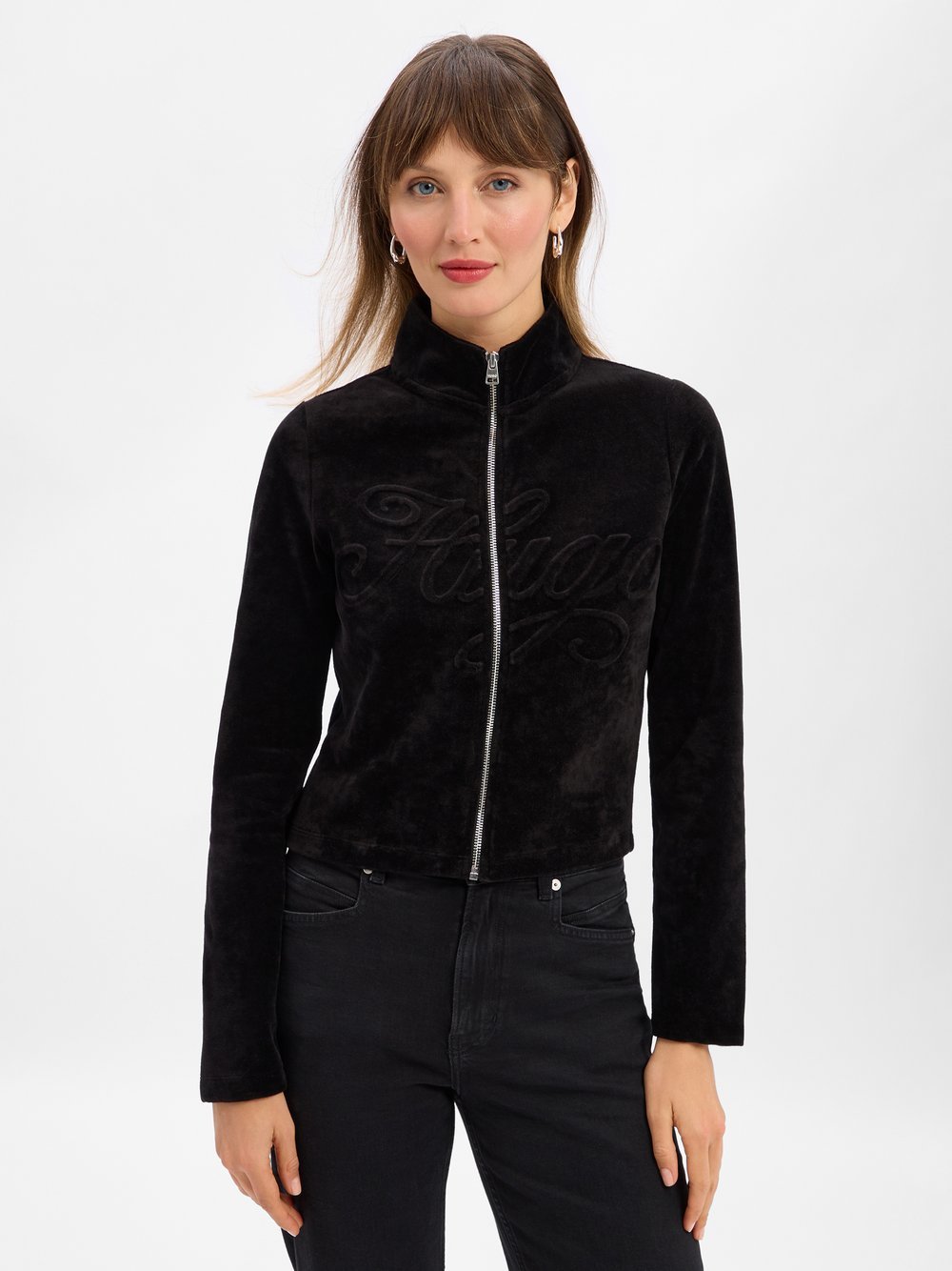 HUGO Sweatjacke Damen Baumwolle