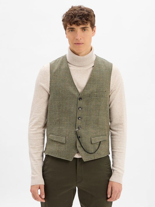 CG - CLUB of GENTS Anzugweste mit Woll-Anteil Herren Regular Fit Wolle kariert