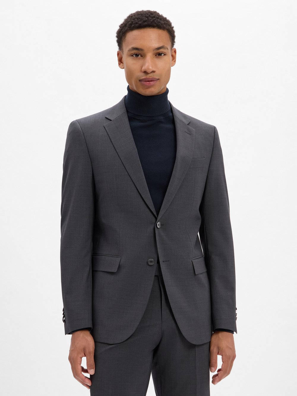 BOSS Baukasten-Schurwoll-Sakko Herren Regular Fit Schurwolle meliert