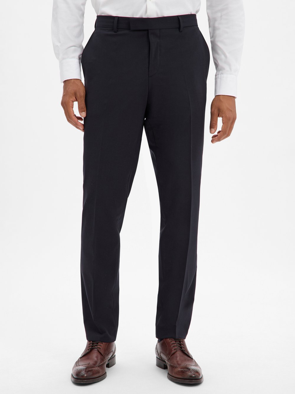 BOSS Baukasten-Schurwoll-Anzughose Herren Regular Fit Schurwolle