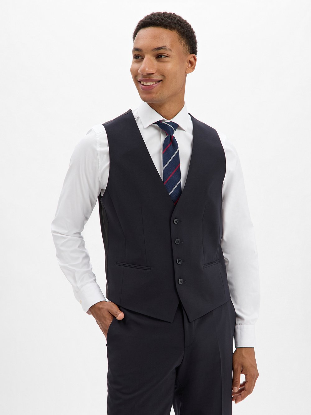 BOSS Baukasten-Schurwoll-Anzugweste Herren Regular Fit Schurwolle