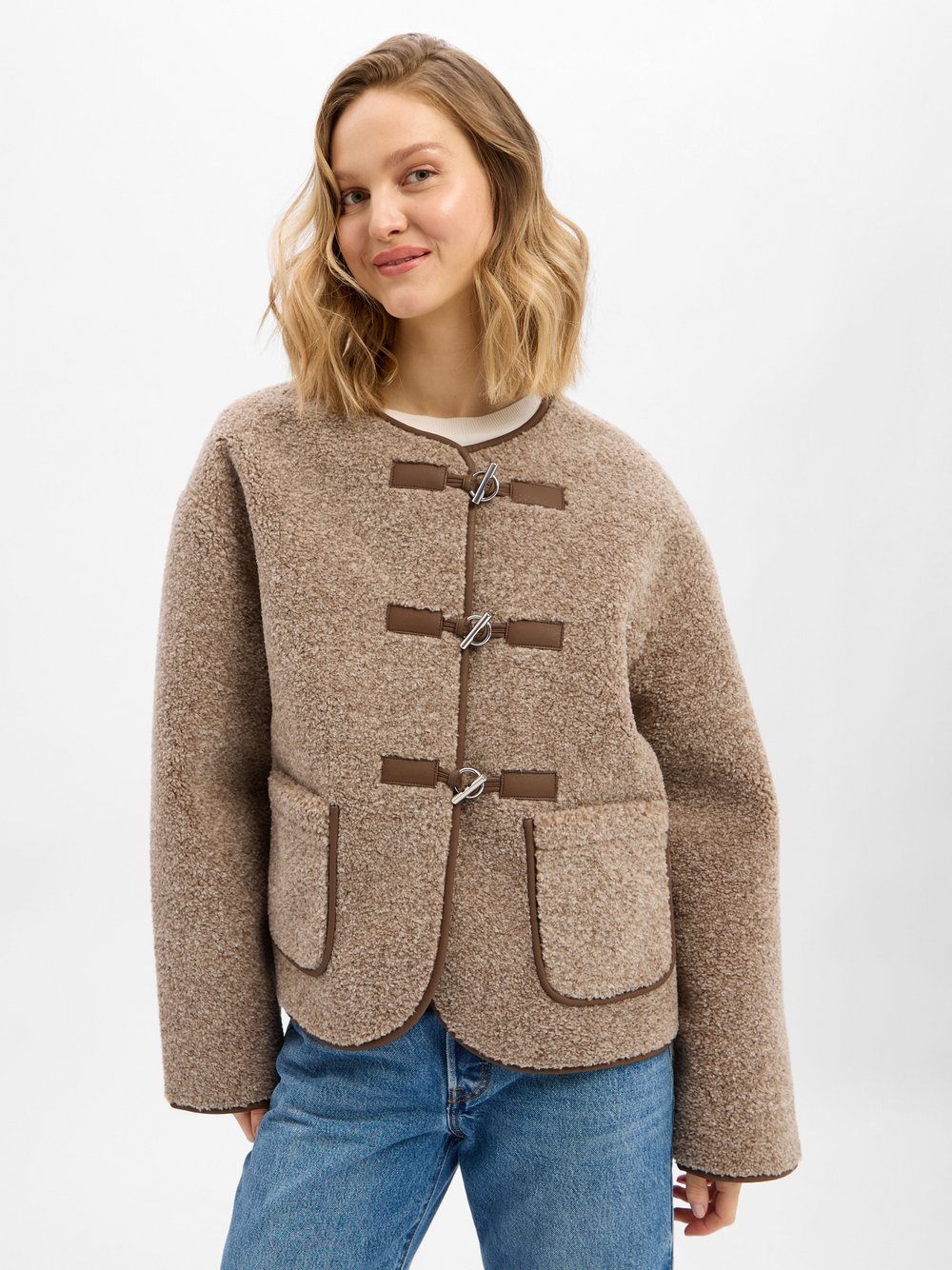 mbyM Kunstfelljacke Damen meliert