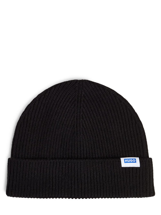 HUGO Beanie mit Schurwolle Herren Polyamid
